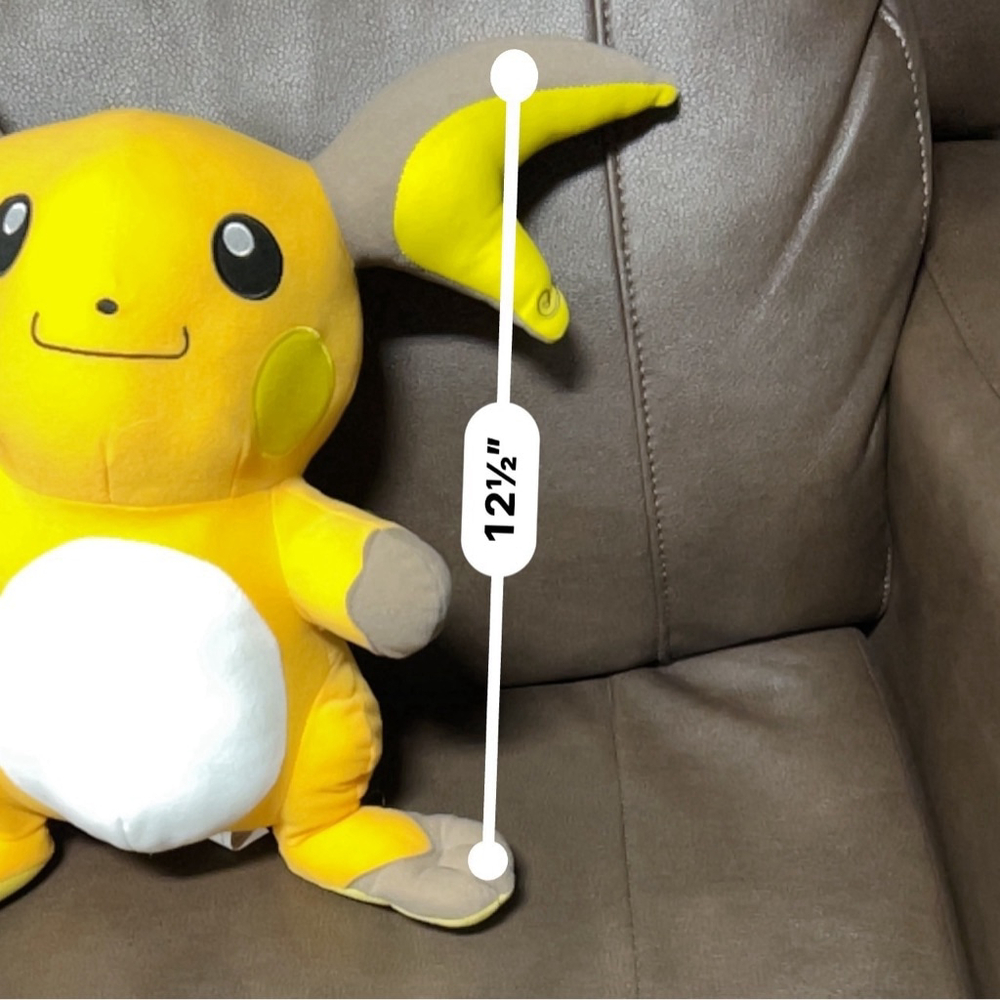 Pokemon Raichu Plush Yellow and Gray 12.5 in - Picture 4 of 5